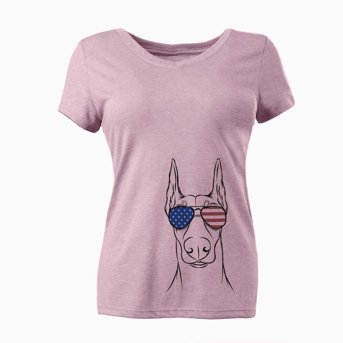 USA Duke the Doberman Pinscher - Women's Perfect V-neck Shirt