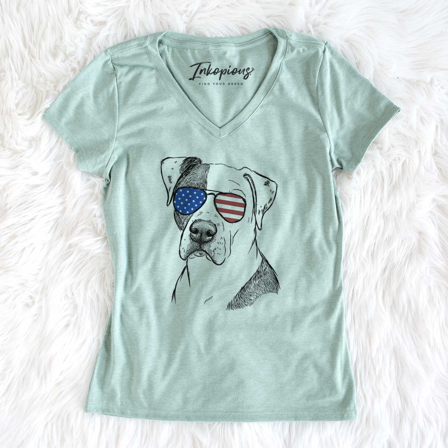 USA Duke the American Staffordshire Terrier Mix - Women's Perfect V-neck Shirt