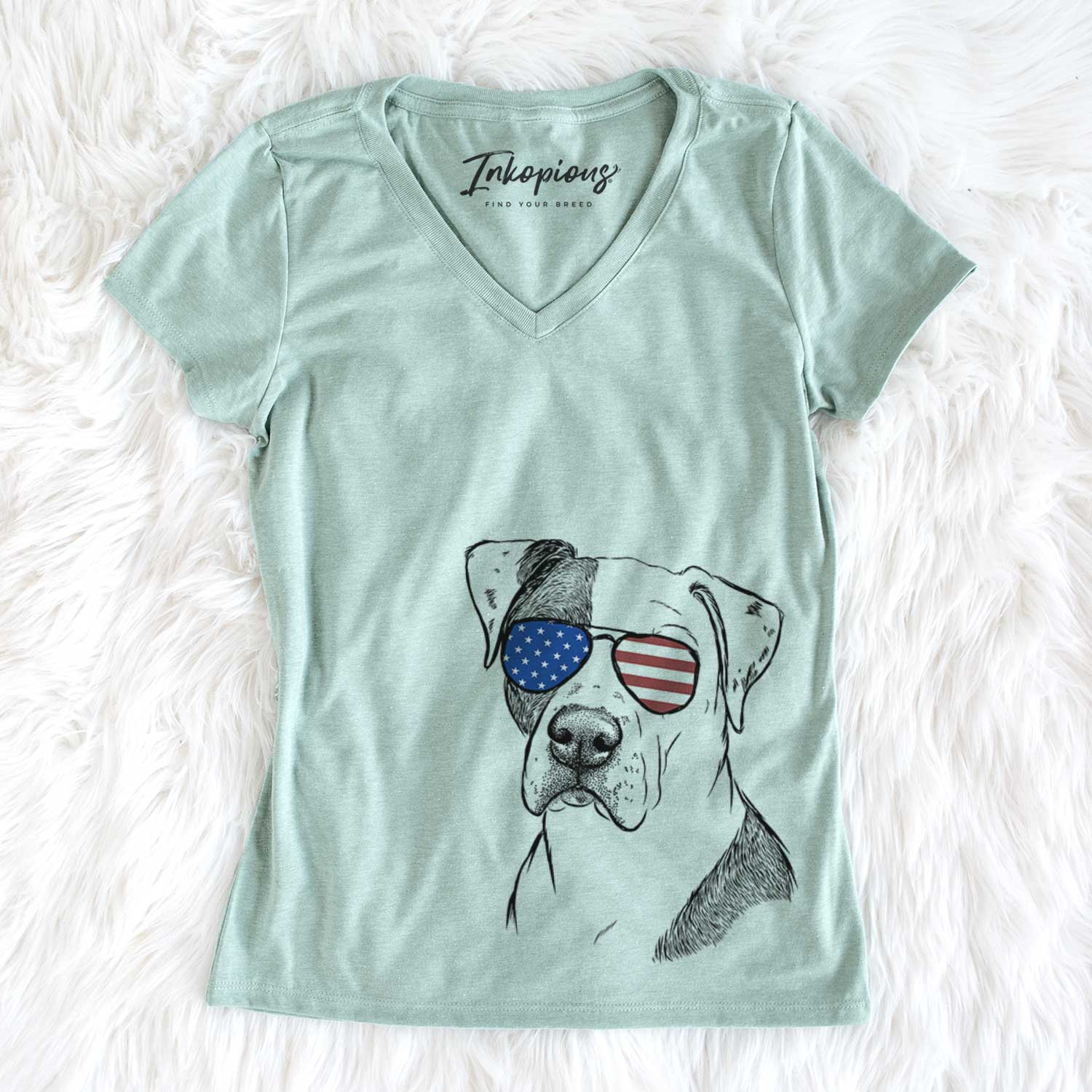 USA Duke the American Staffordshire Terrier Mix - Women's Perfect V-neck Shirt