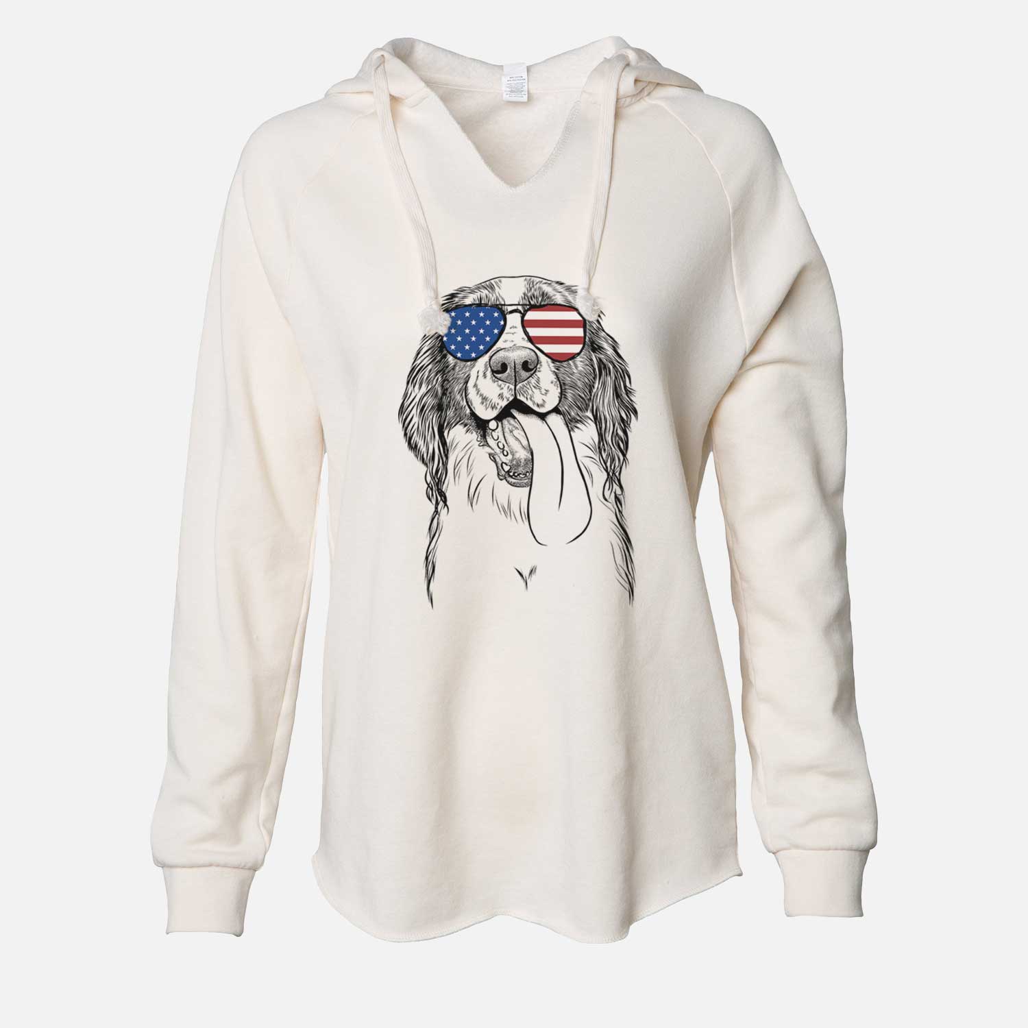 USA Duke the English Springer Spaniel - Cali Wave Hooded Sweatshirt