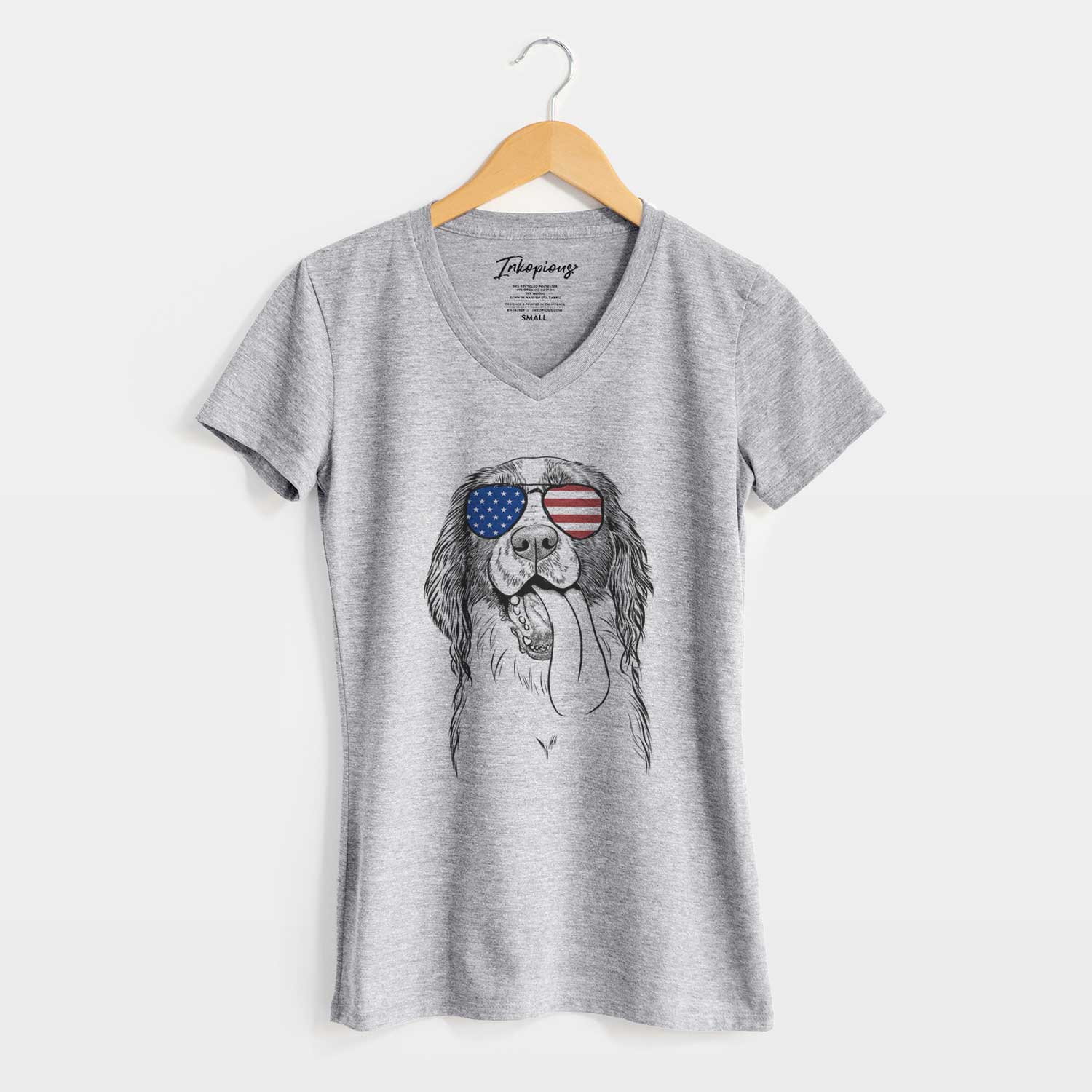 USA Duke the English Springer Spaniel - Women's Perfect V-neck Shirt