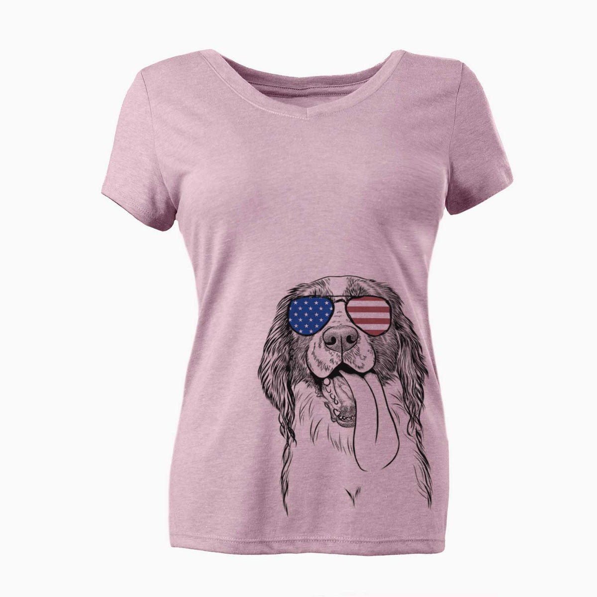 USA Duke the English Springer Spaniel - Women's Perfect V-neck Shirt
