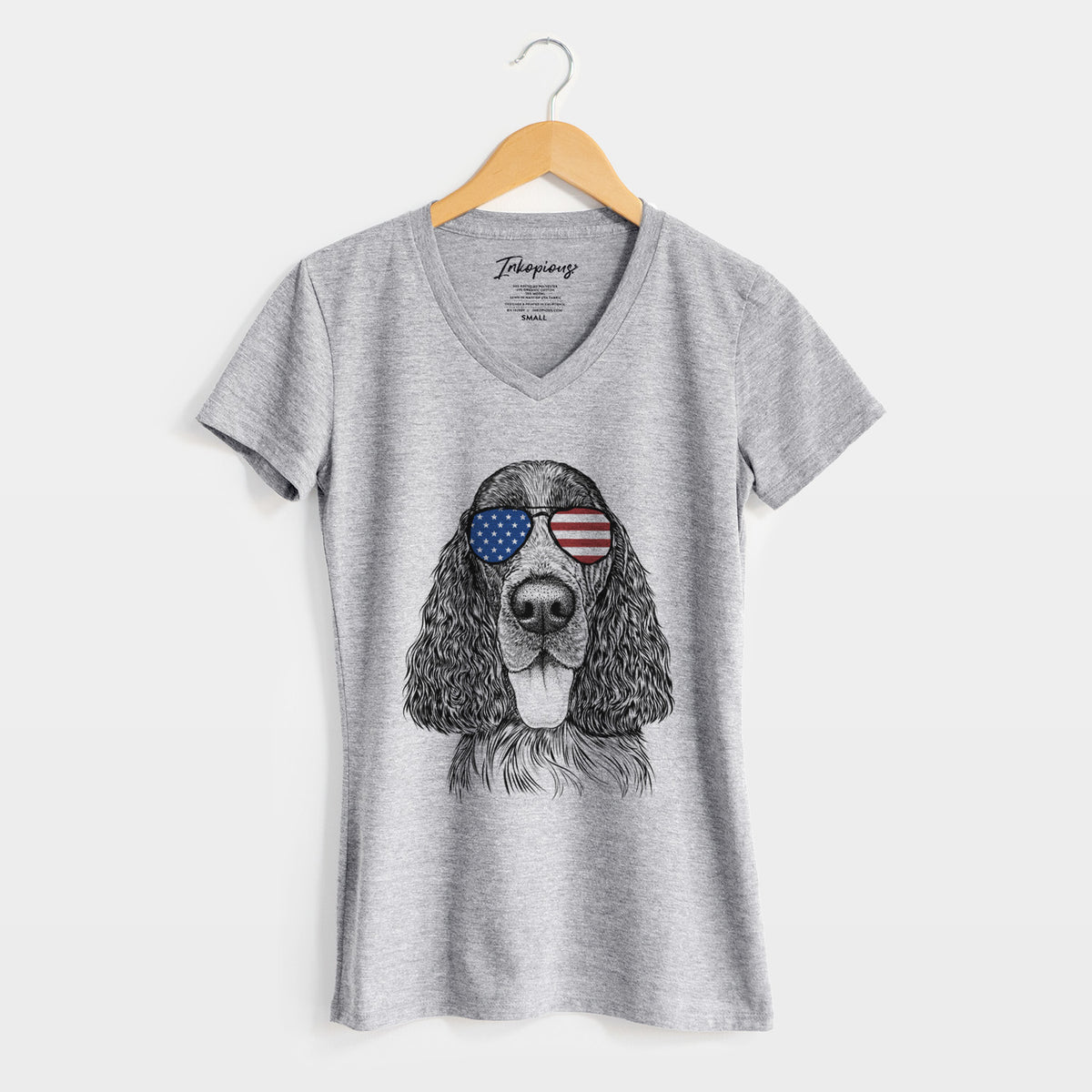 USA Duke the English Springer Spaniel - Women&#39;s Perfect V-neck Shirt