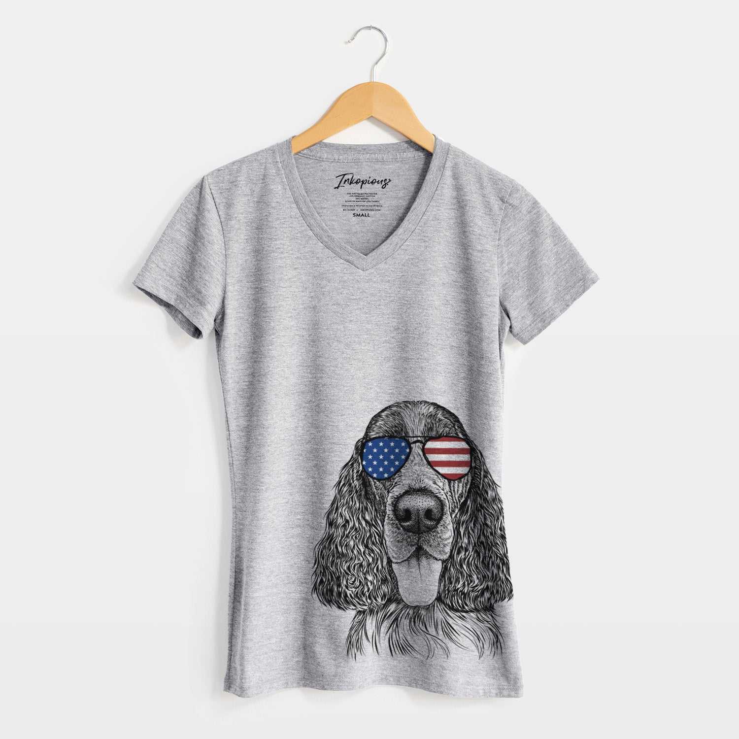 USA Duke the English Springer Spaniel - Women's Perfect V-neck Shirt