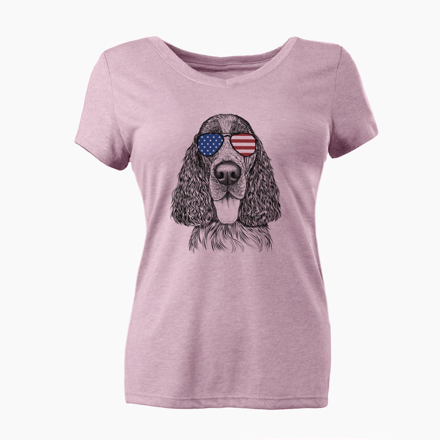 USA Duke the English Springer Spaniel - Women's Perfect V-neck Shirt