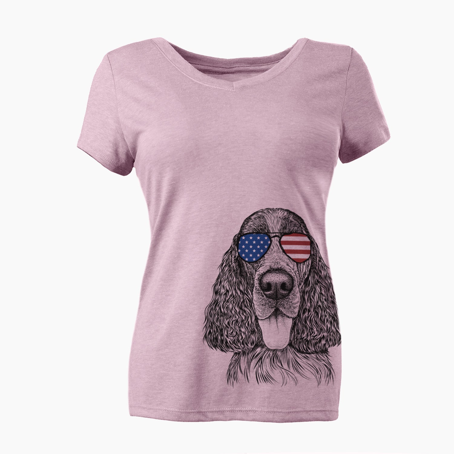 USA Duke the English Springer Spaniel - Women's Perfect V-neck Shirt