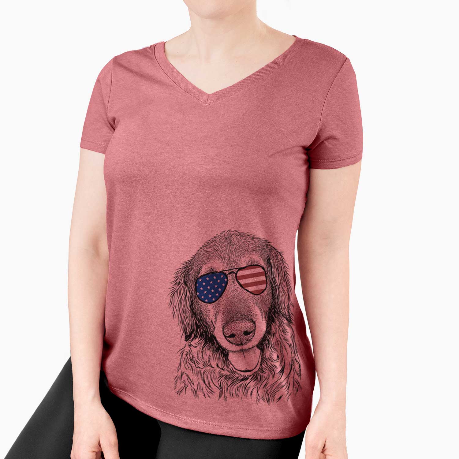 USA Duncan the Golden Retriever - Women's Perfect V-neck Shirt