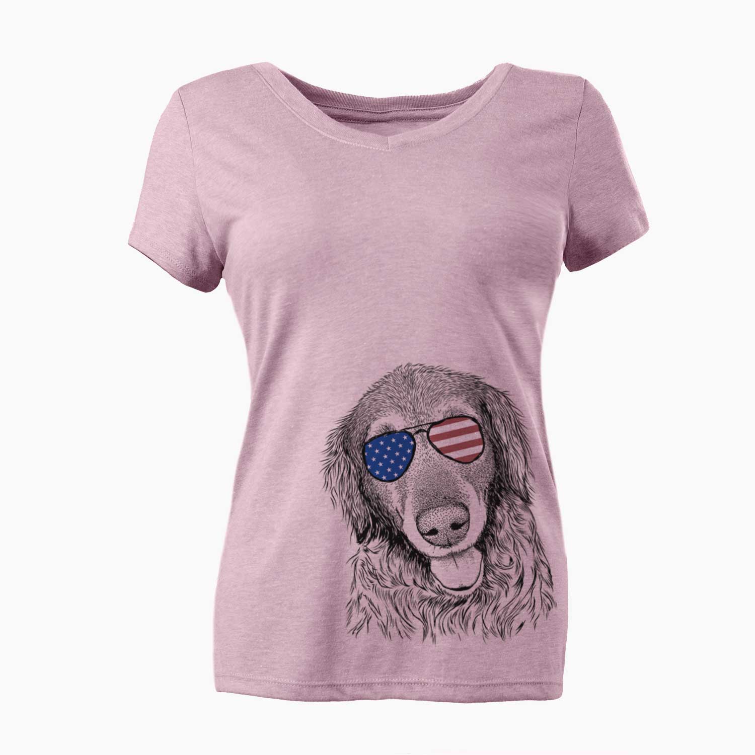 USA Duncan the Golden Retriever - Women's Perfect V-neck Shirt