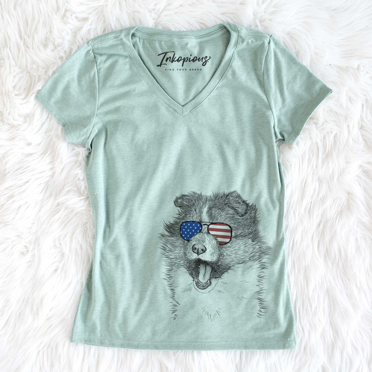 USA Dylan the Shetland Sheepdog - Women's Perfect V-neck Shirt