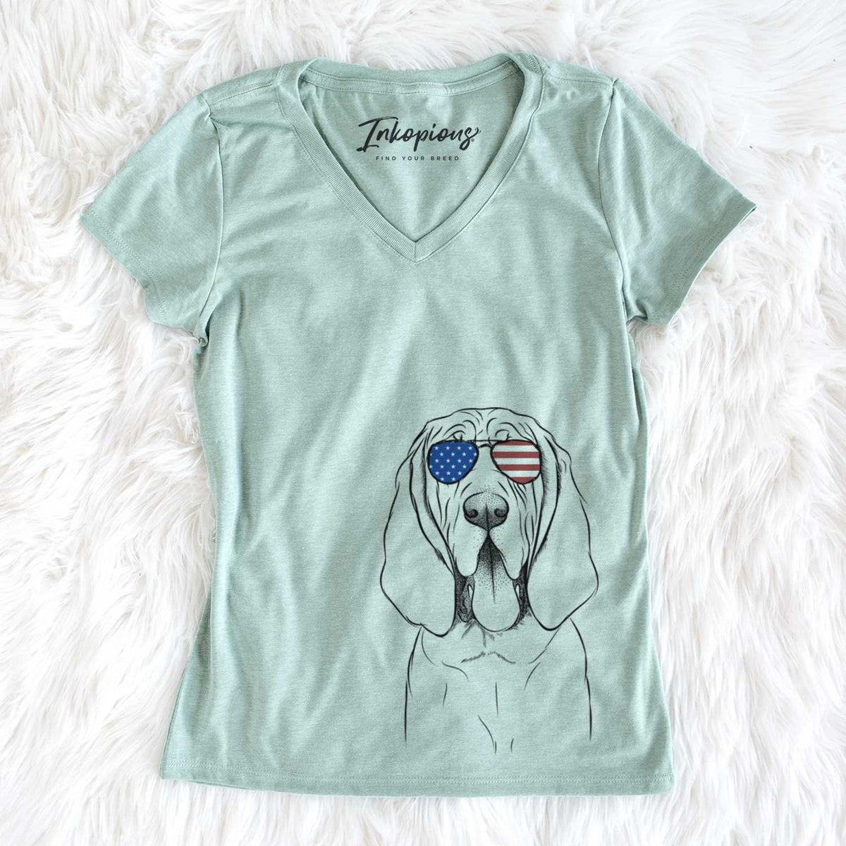 USA Earl the Bloodhound - Women's Perfect V-neck Shirt