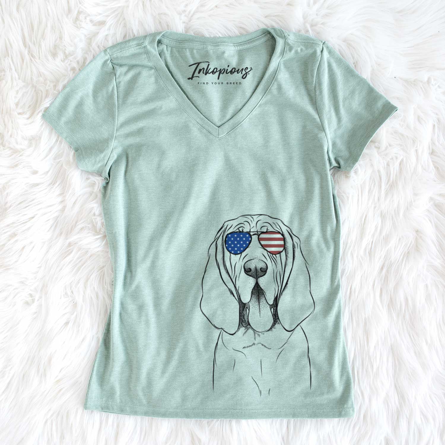USA Earl the Bloodhound - Women's Perfect V-neck Shirt