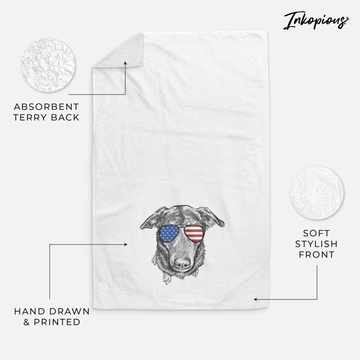 Echo the Pitbull Beagle Mix Decorative Hand Towel