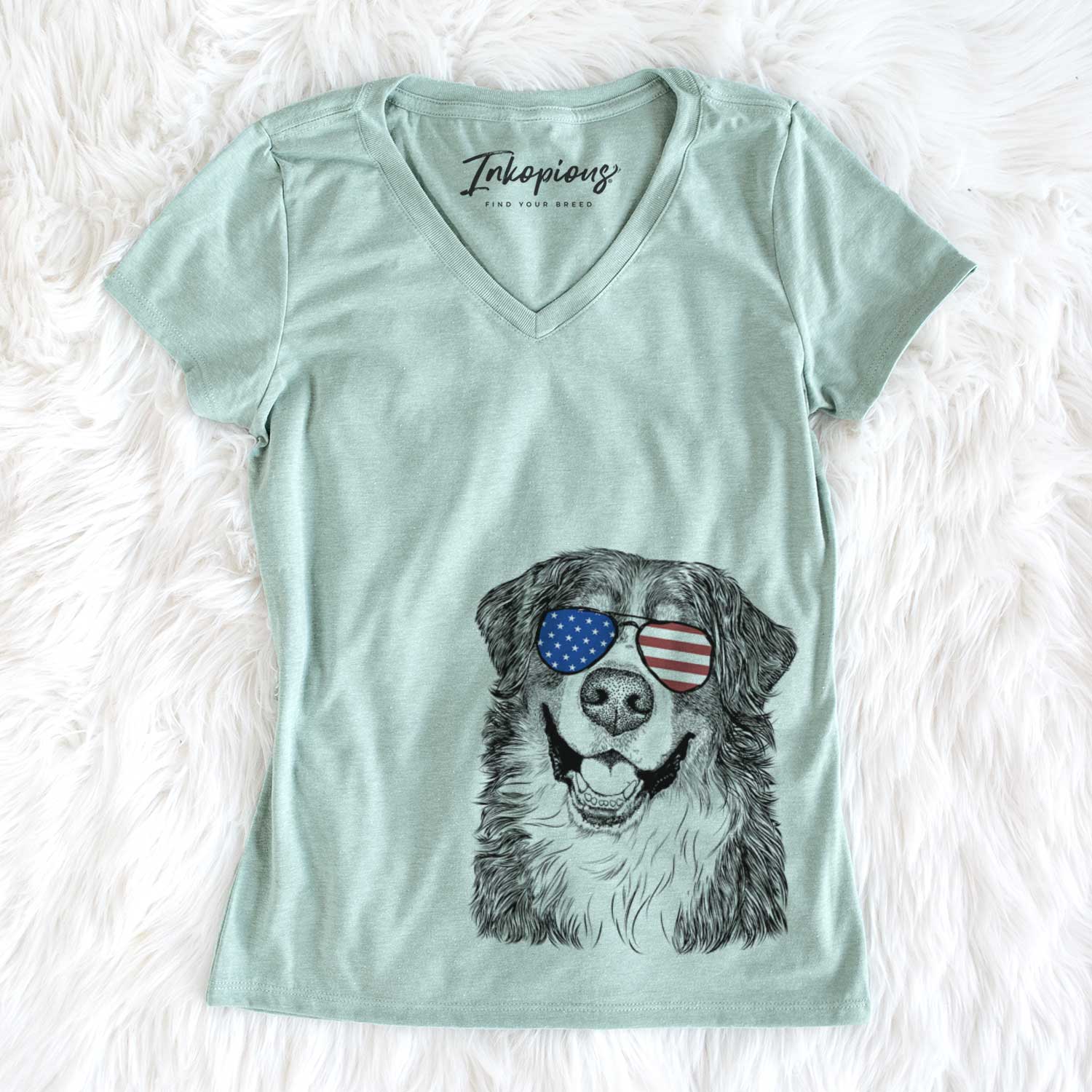 USA Eiger the Bernese Mountain Dog - Women's Perfect V-neck Shirt