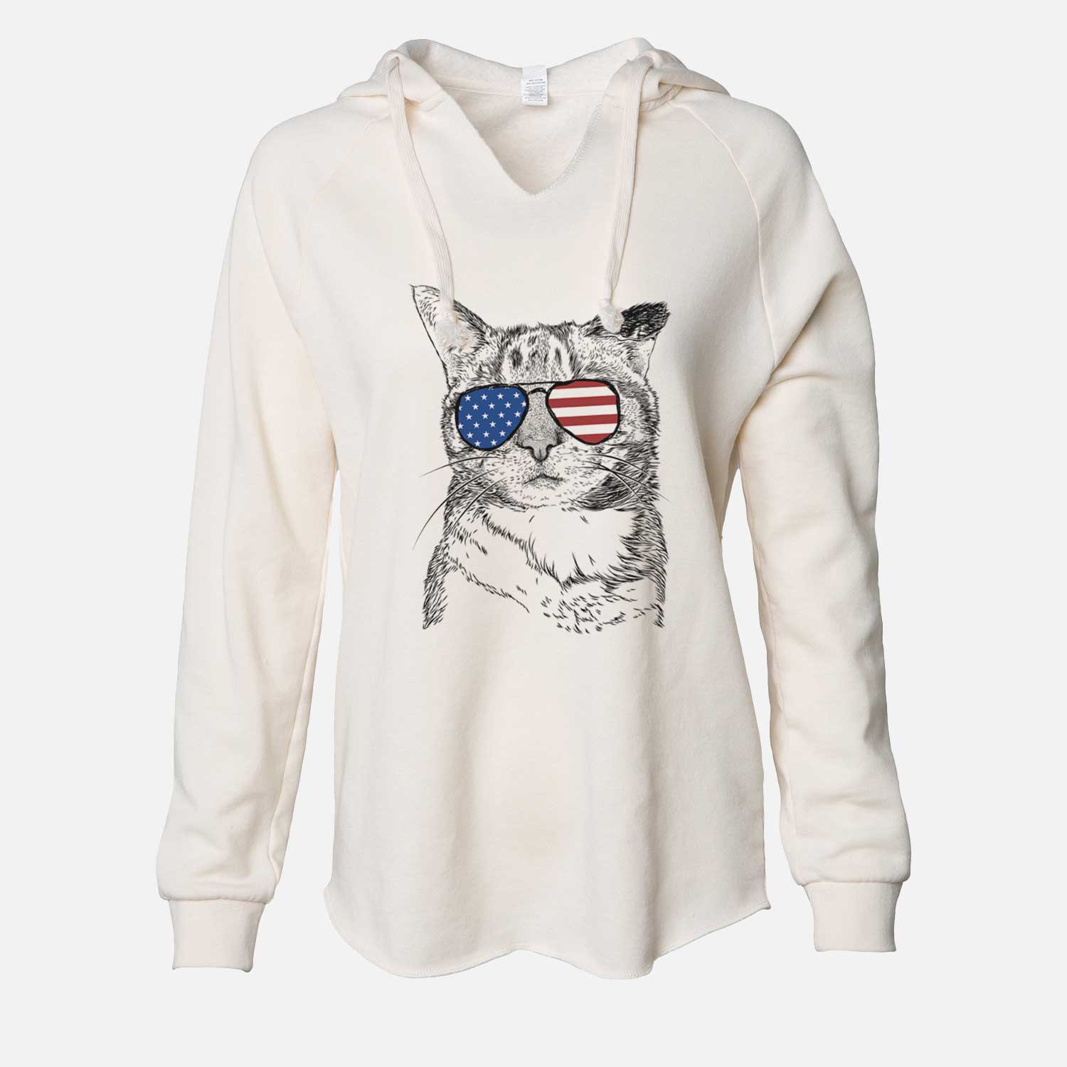 USA Eleanor the Domestic Shorthair Cat - Cali Wave Hooded Sweatshirt