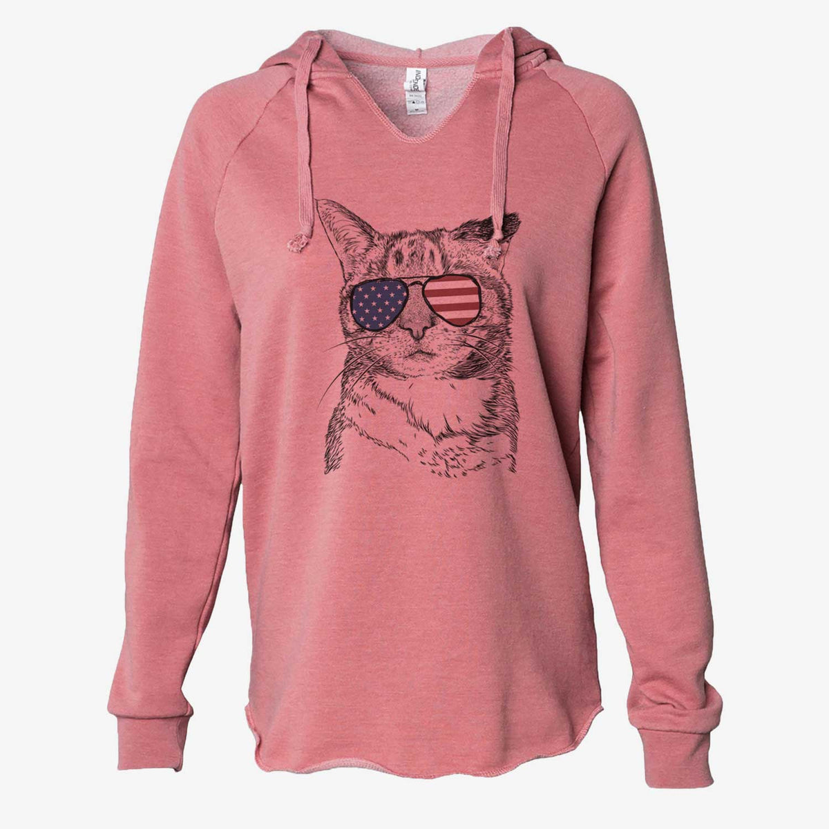 USA Eleanor the Domestic Shorthair Cat - Cali Wave Hooded Sweatshirt