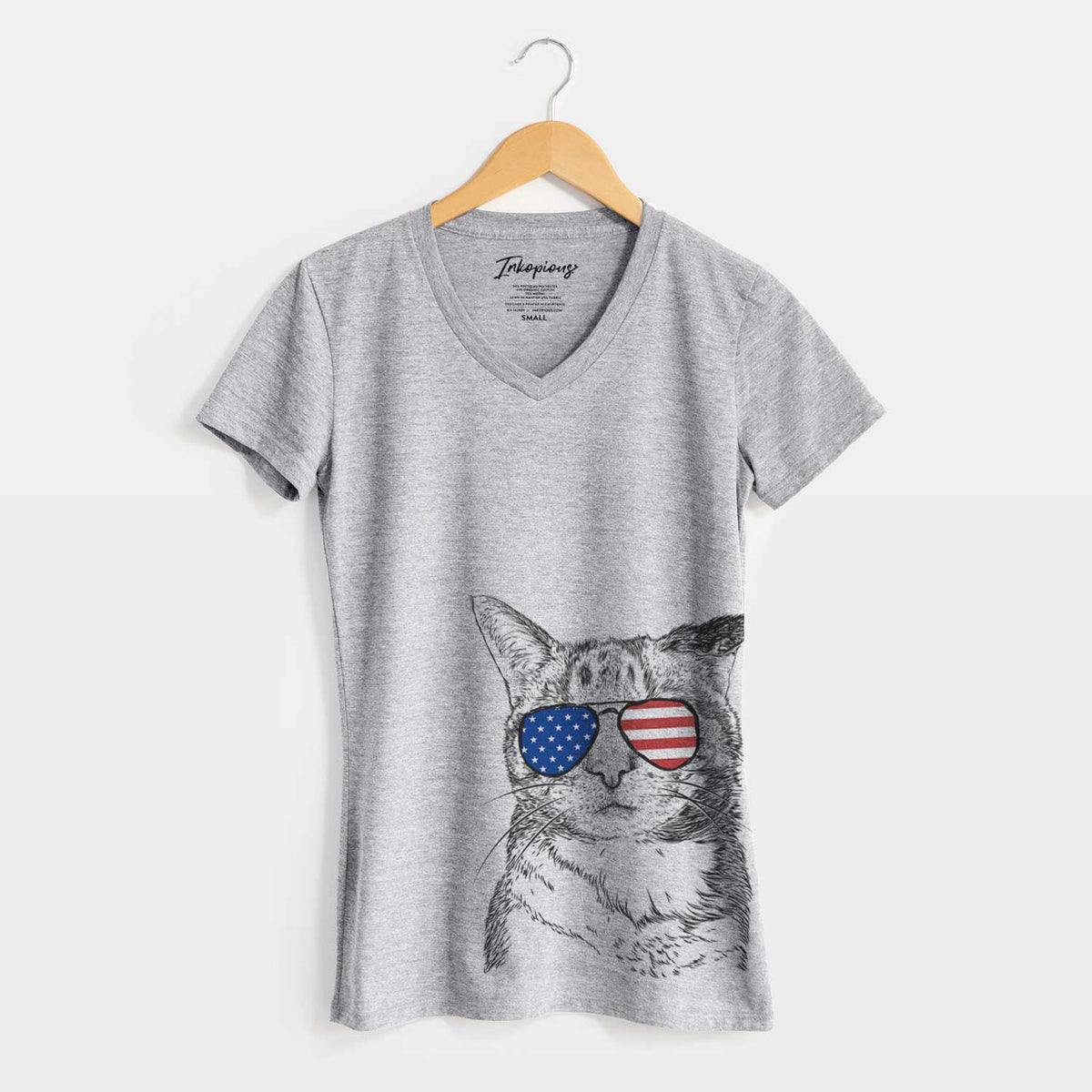 USA Eleanor the Domestic Shorthair Cat - Women's Perfect V-neck Shirt