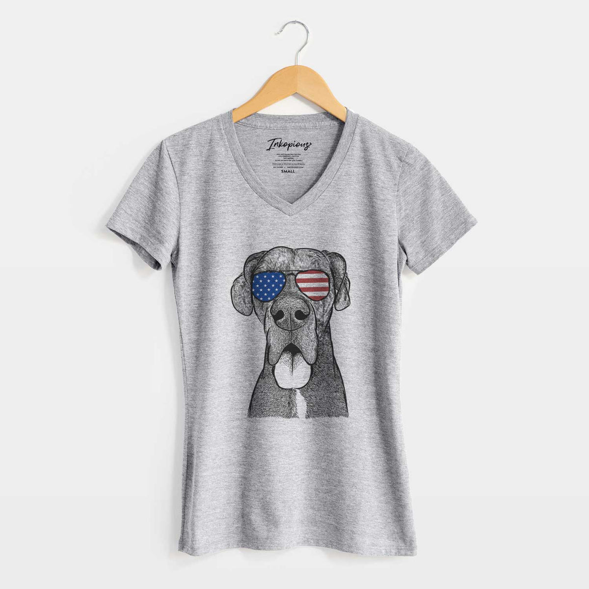 USA Eli the Great Dane - Women&#39;s Perfect V-neck Shirt