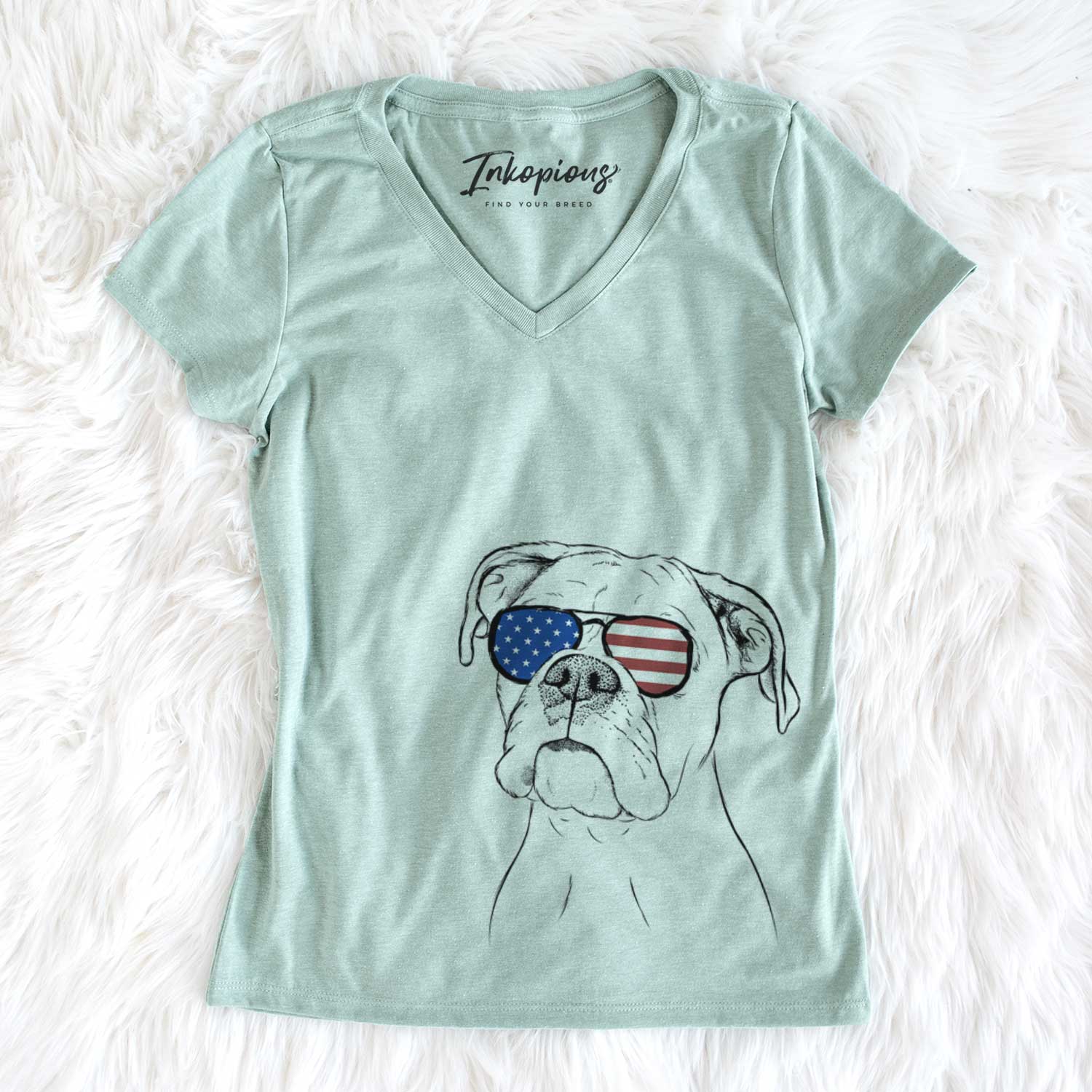 USA Ellie the Boxer - Women's Perfect V-neck Shirt