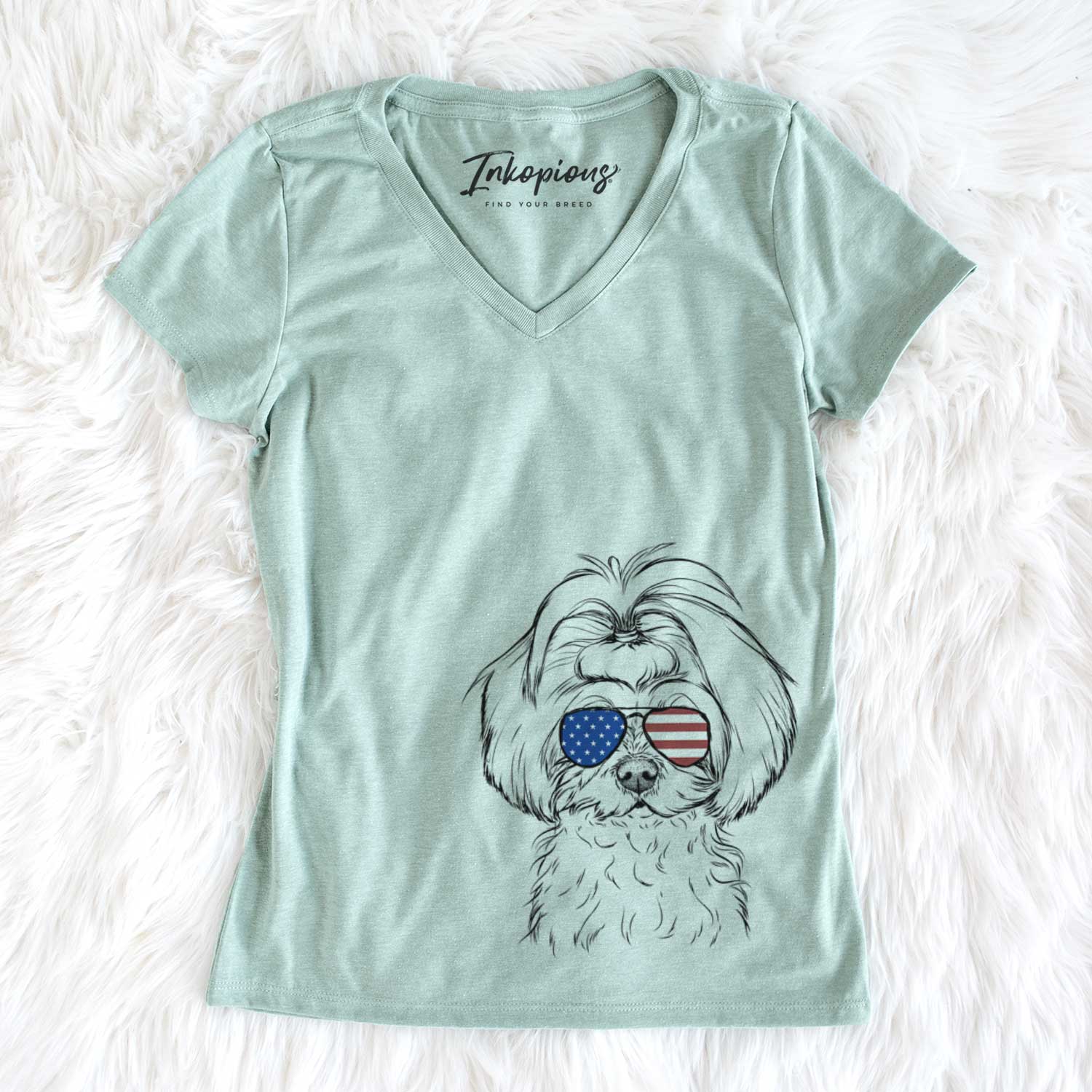 USA Ellie the Maltese - Women's Perfect V-neck Shirt