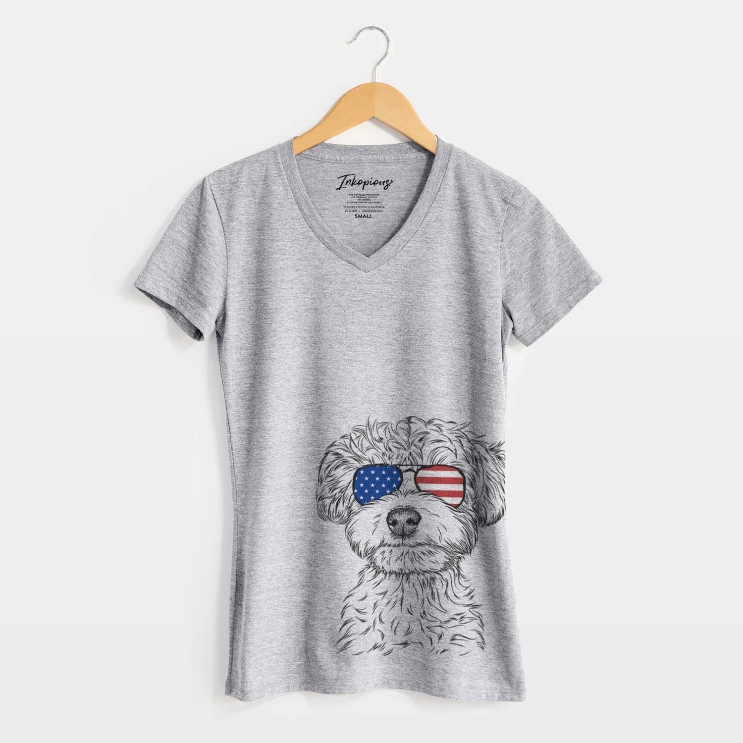 USA Elliott the Yorkiepoo - Women's Perfect V-neck Shirt