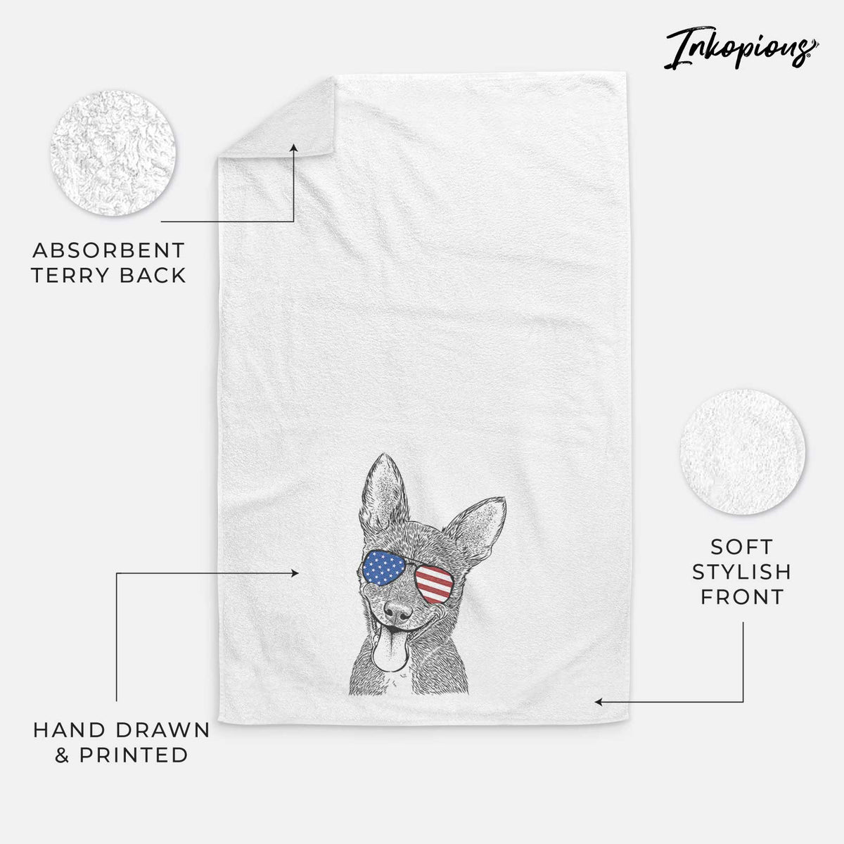 Elvira the Terrier Mix Decorative Hand Towel