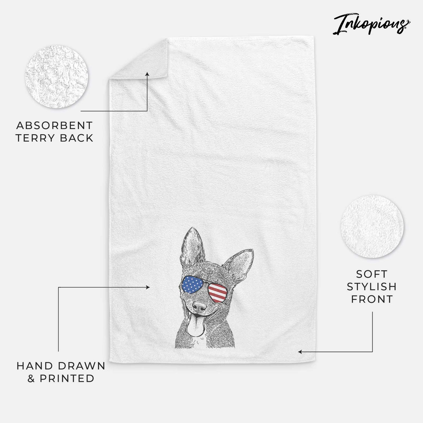 Elvira the Terrier Mix Decorative Hand Towel