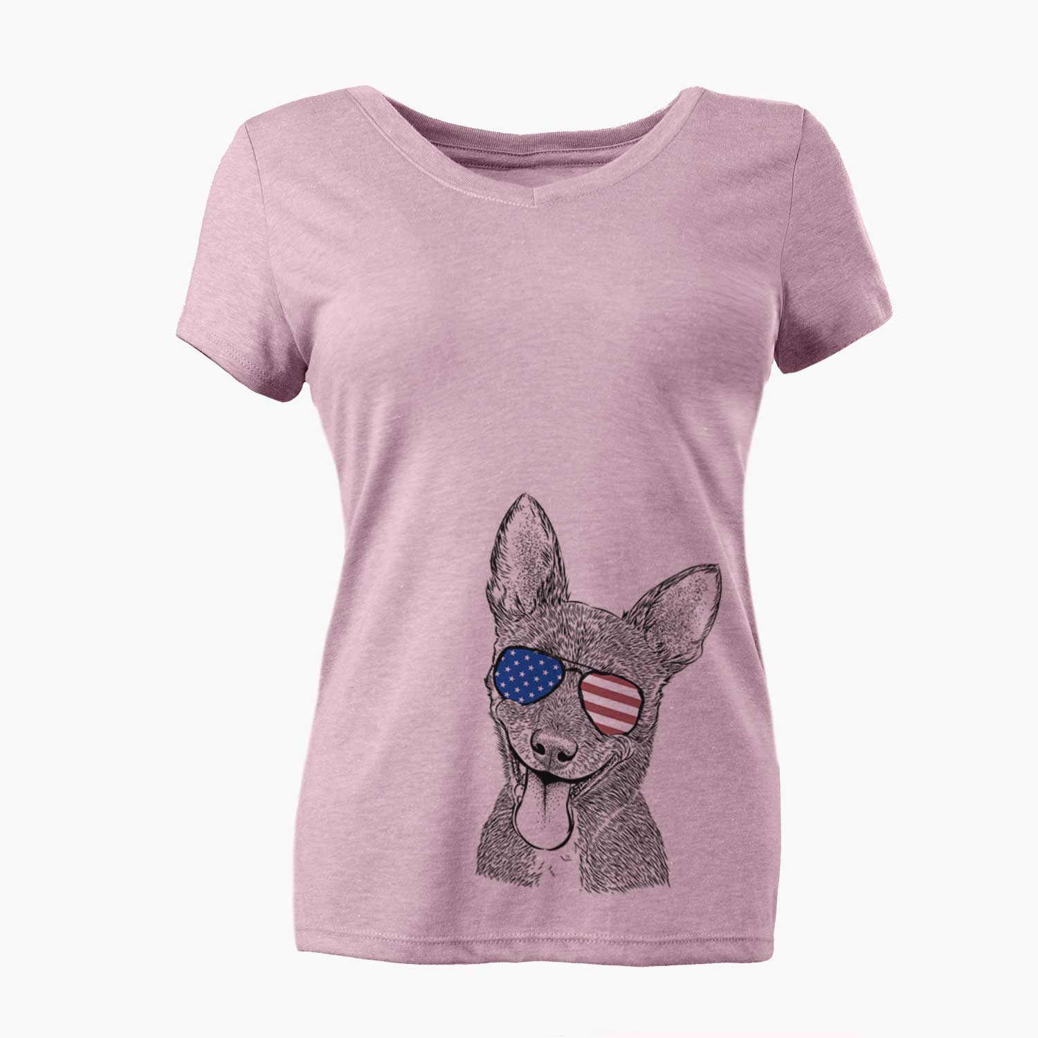 USA Elvira the Terrier Mix - Women's Perfect V-neck Shirt