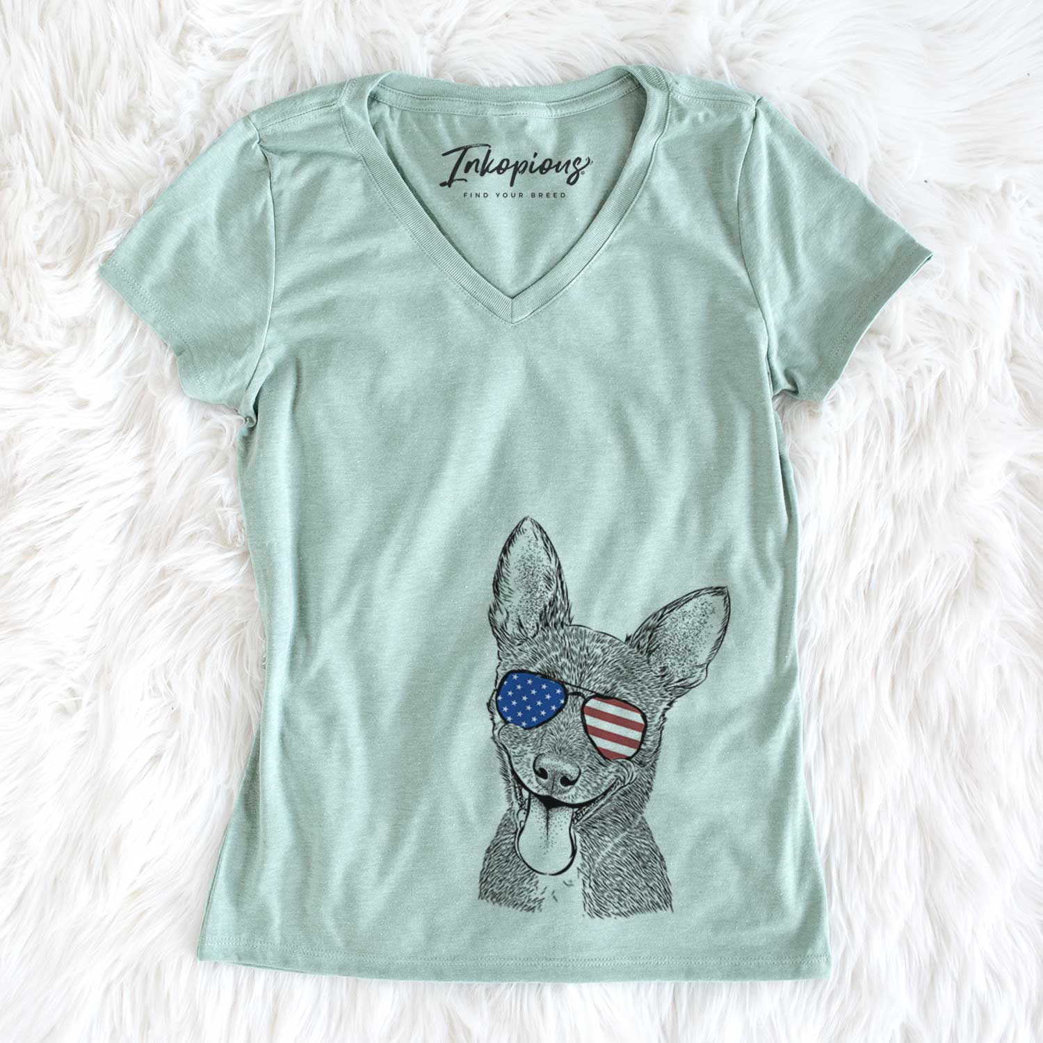 USA Elvira the Terrier Mix - Women's Perfect V-neck Shirt