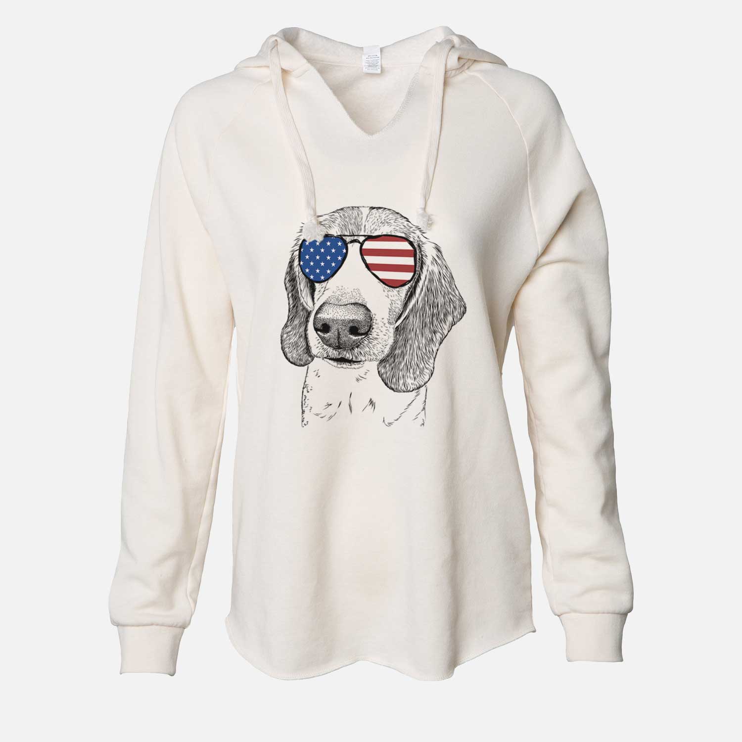 USA Elvis the Bluetick Beagle - Cali Wave Hooded Sweatshirt