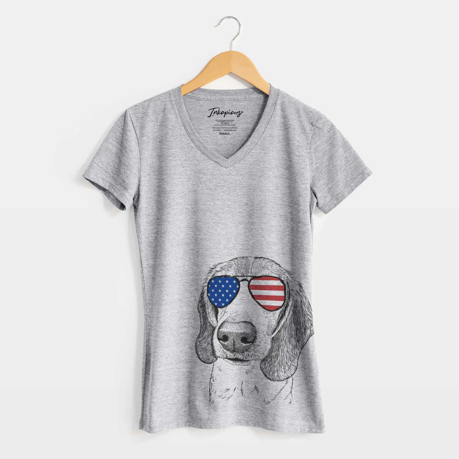 USA Elvis the Bluetick Beagle - Women's Perfect V-neck Shirt