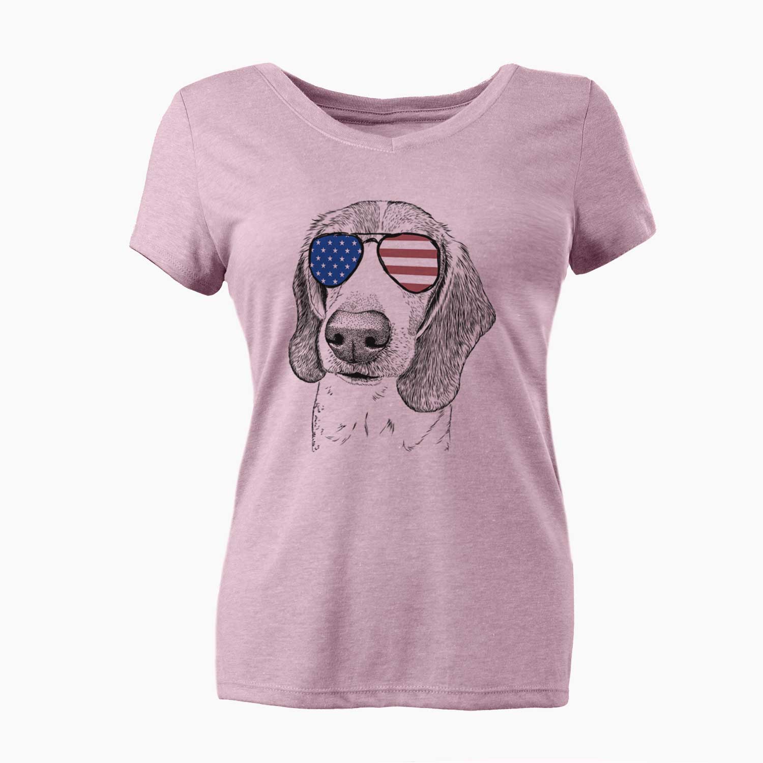 USA Elvis the Bluetick Beagle - Women's Perfect V-neck Shirt