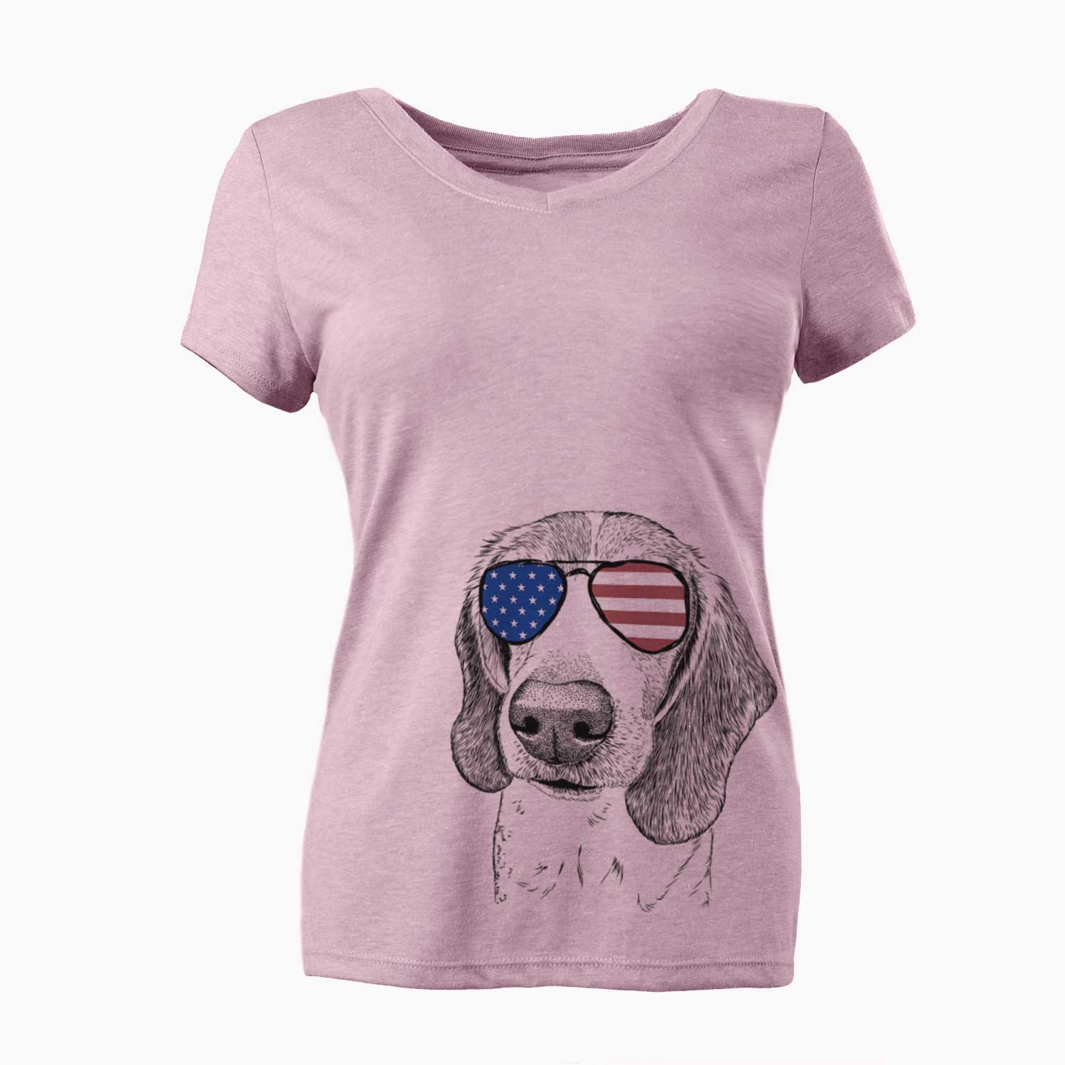 USA Elvis the Bluetick Beagle - Women's Perfect V-neck Shirt