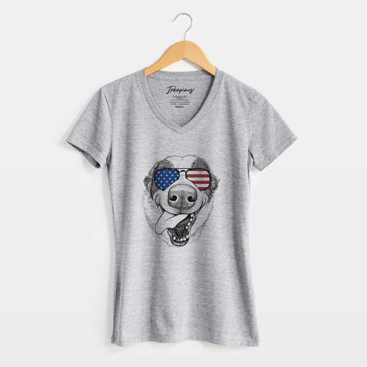 USA Elwood the Border Collie - Women&#39;s Perfect V-neck Shirt