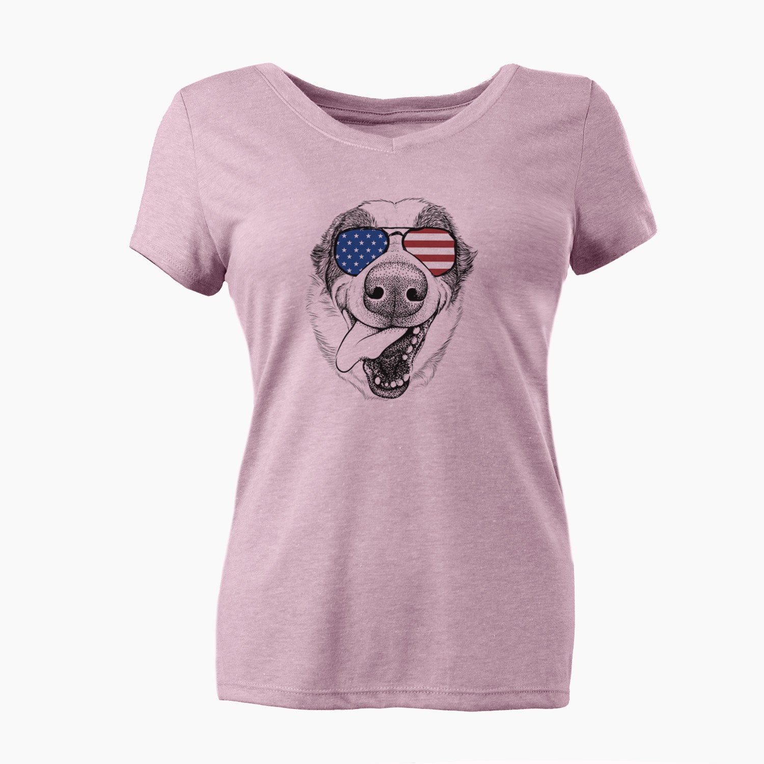 USA Elwood the Border Collie - Women's Perfect V-neck Shirt