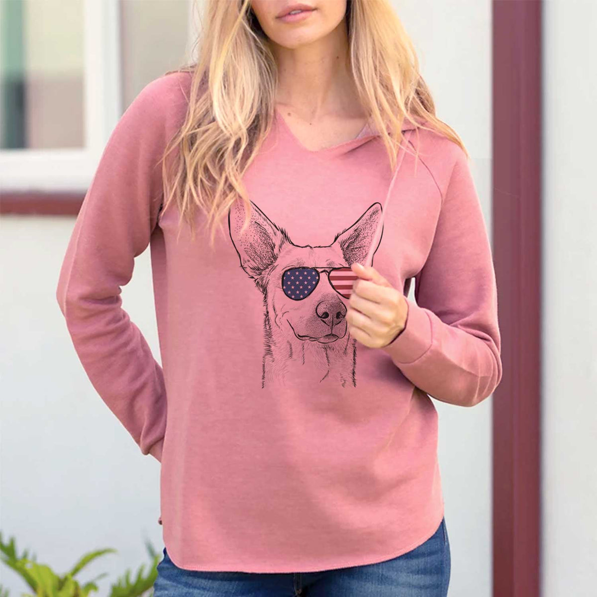 USA Ember the Shepherd Mix - Cali Wave Hooded Sweatshirt