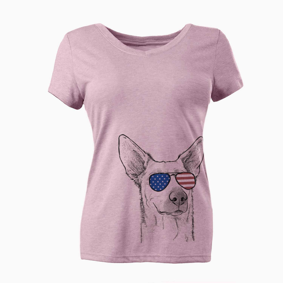 USA Ember the Shepherd Mix - Women's Perfect V-neck Shirt