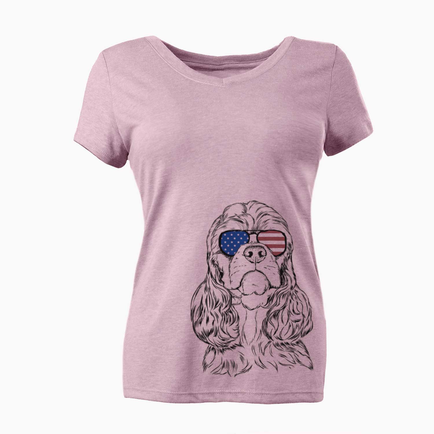 USA Emma the Cocker Spaniel - Women's Perfect V-neck Shirt