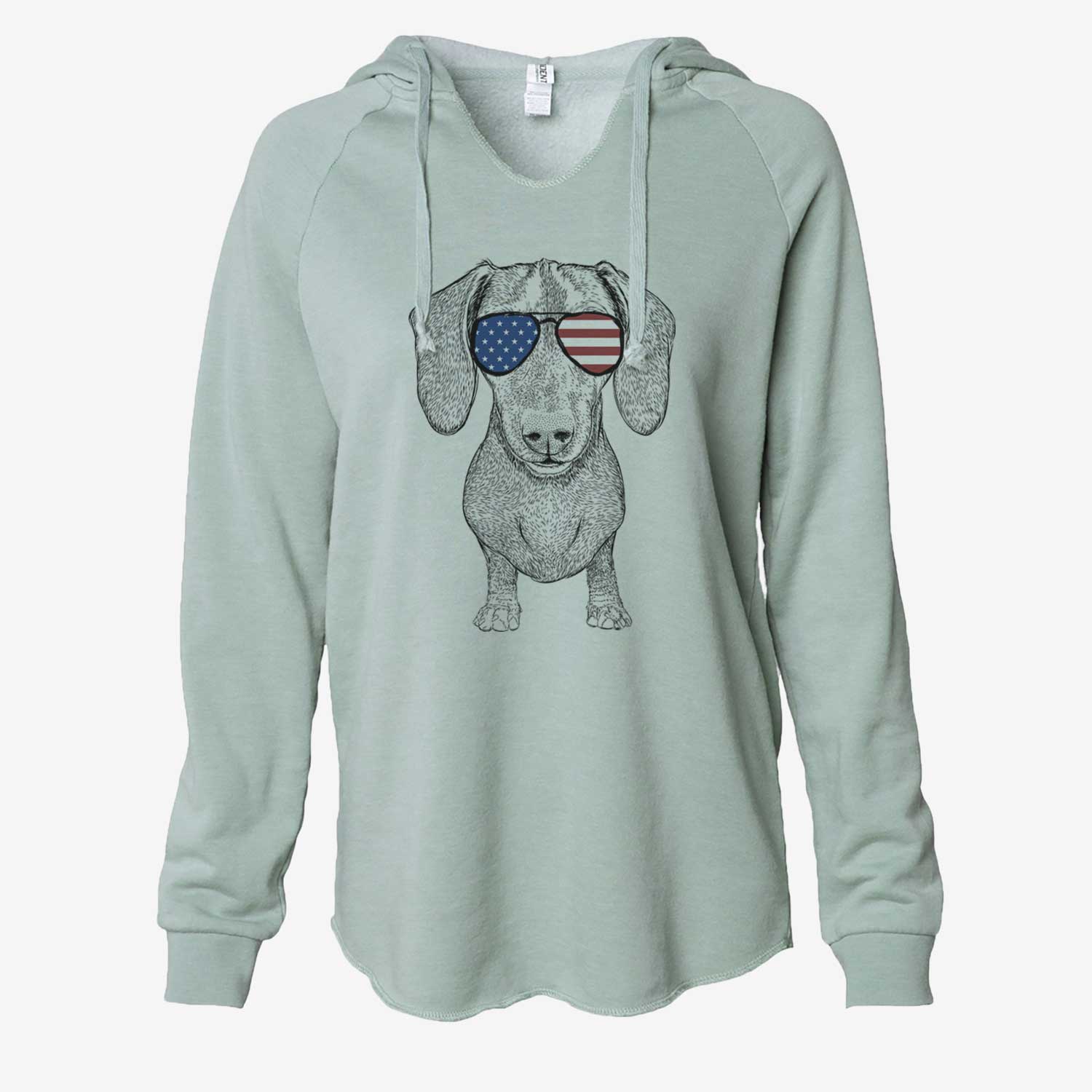 USA Ernie the Mini Dachshund - Cali Wave Hooded Sweatshirt