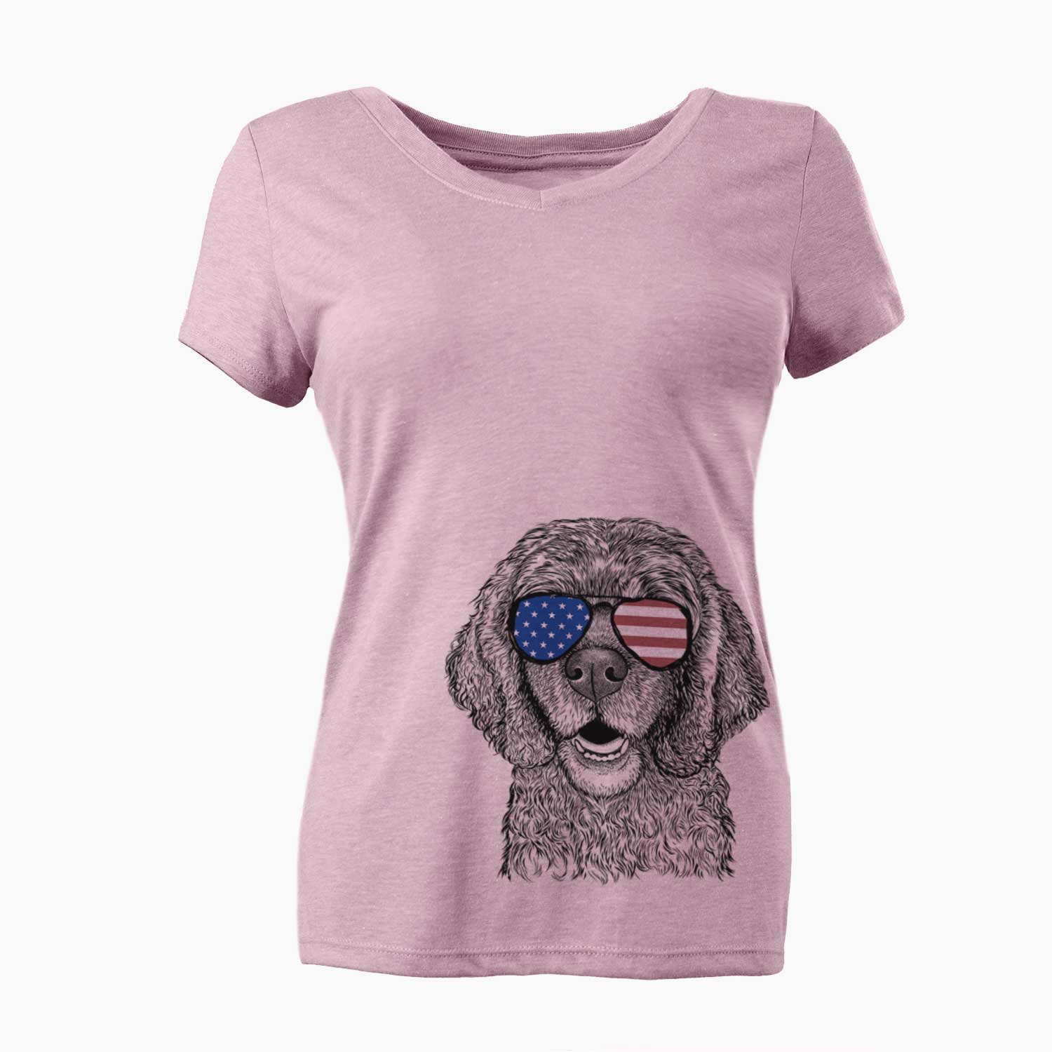 USA Fannie Mae the Cocker Spaniel - Women's Perfect V-neck Shirt