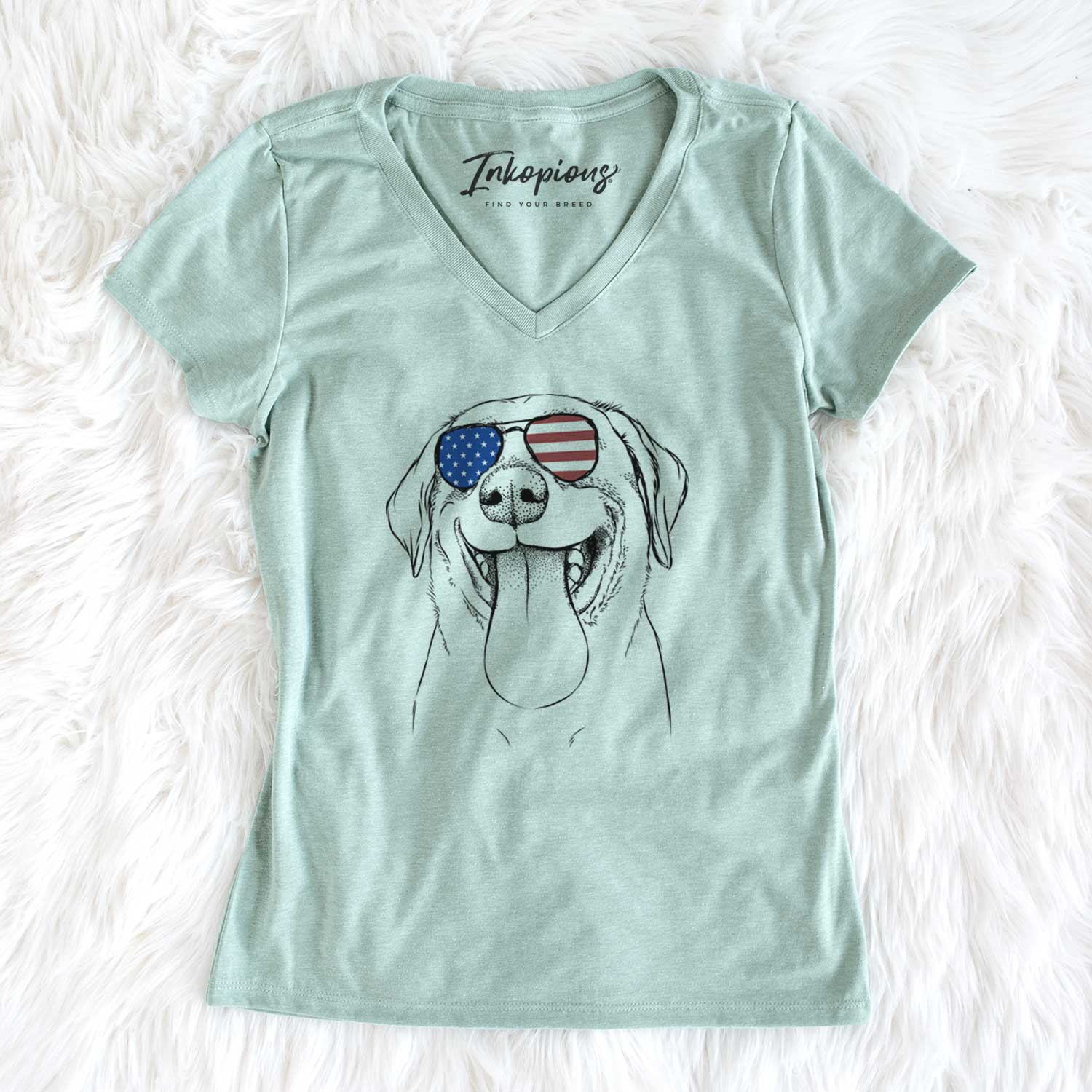 USA Fig the Labrador Retriever - Women's Perfect V-neck Shirt