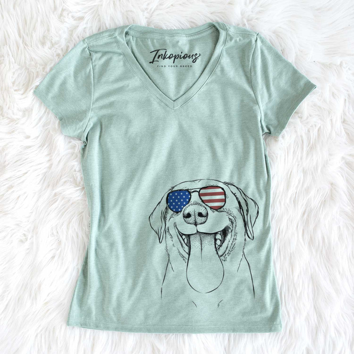 USA Fig the Labrador Retriever - Women's Perfect V-neck Shirt