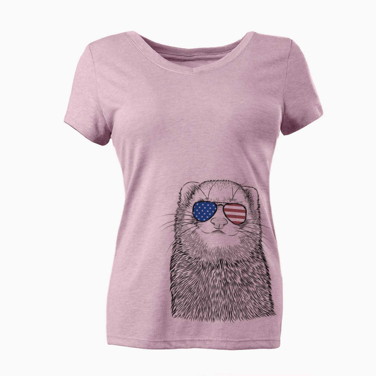 USA Fig the Ferret - Women's Perfect V-neck Shirt