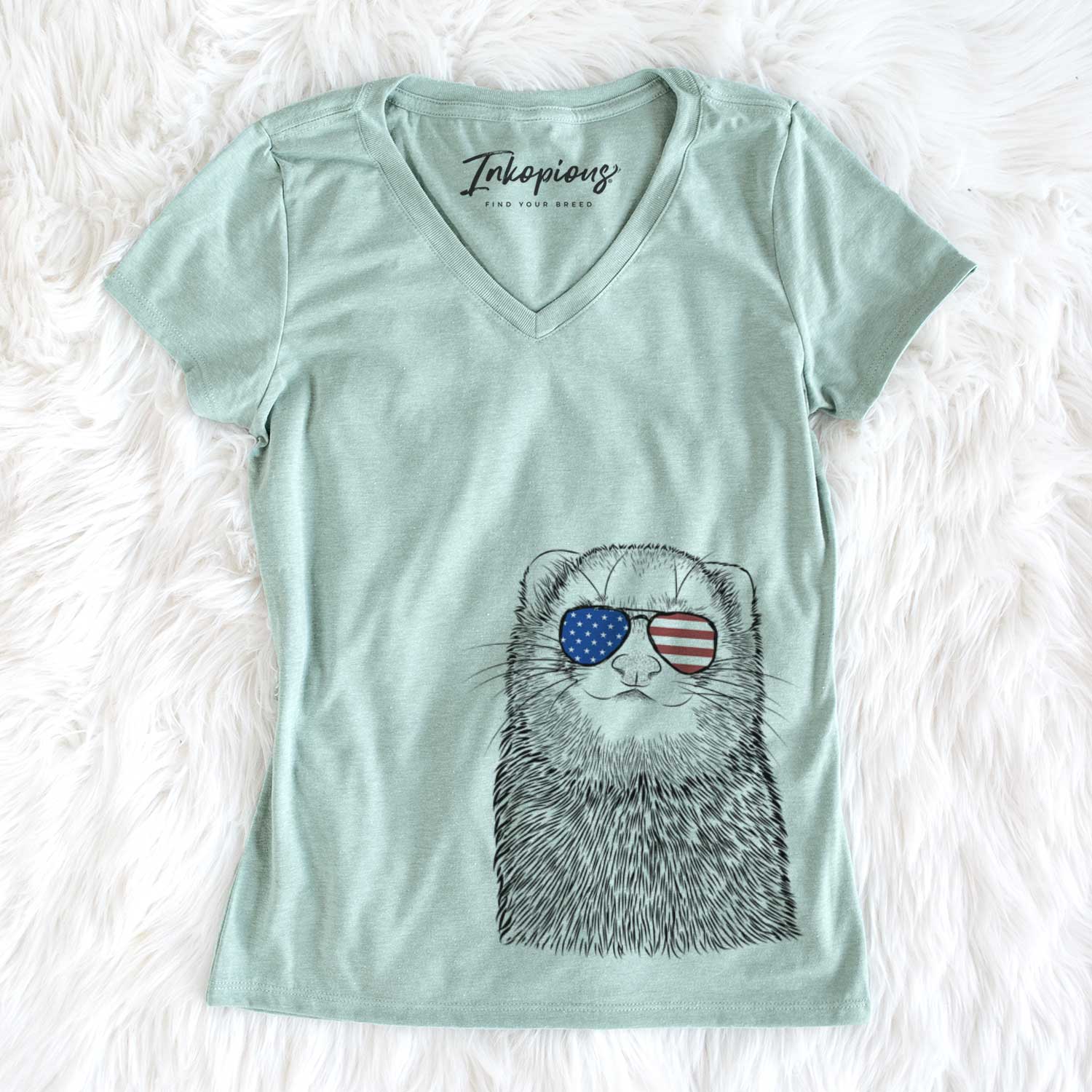 USA Fig the Ferret - Women's Perfect V-neck Shirt