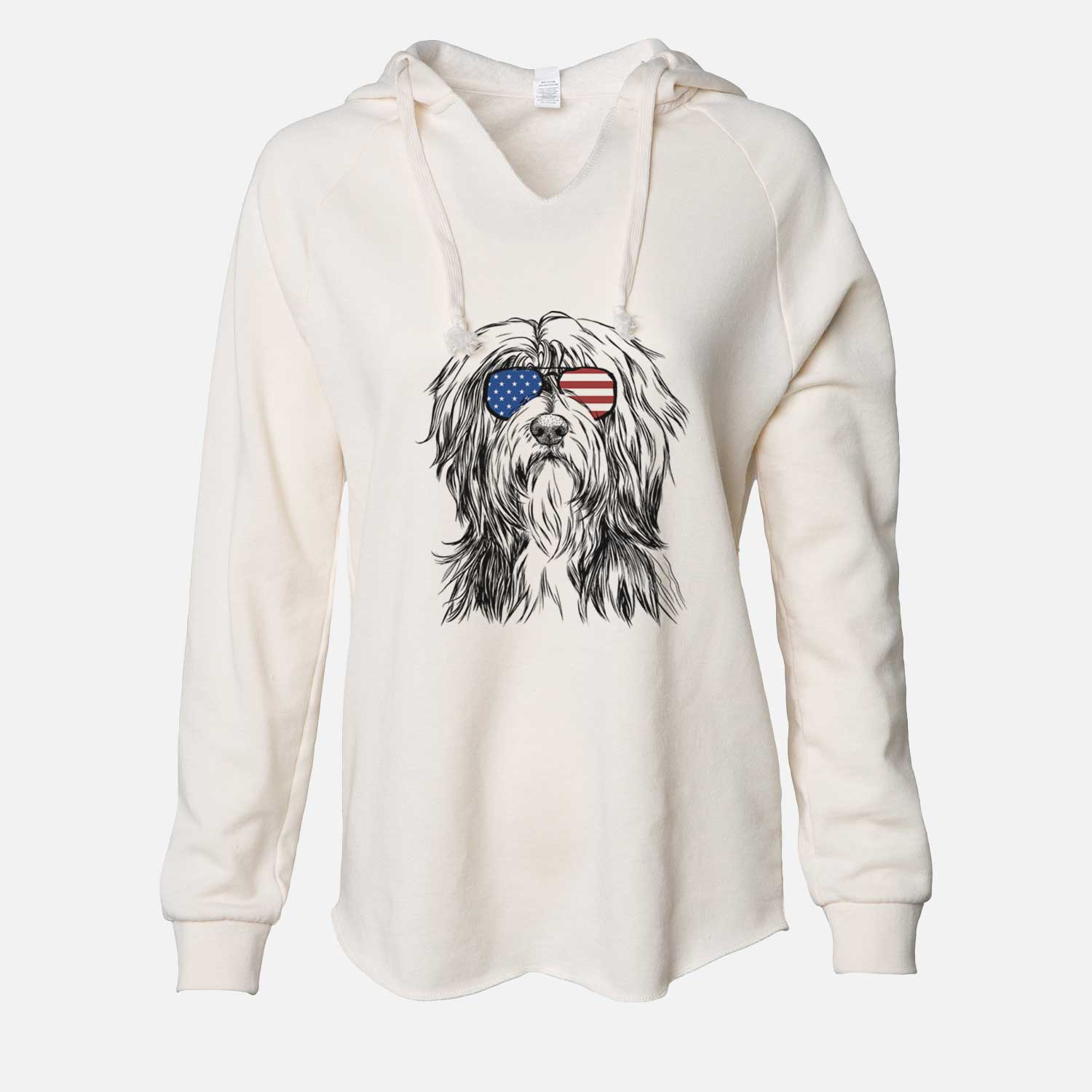 USA Fiji the Polish Lowland Sheepdog - Cali Wave Hooded Sweatshirt