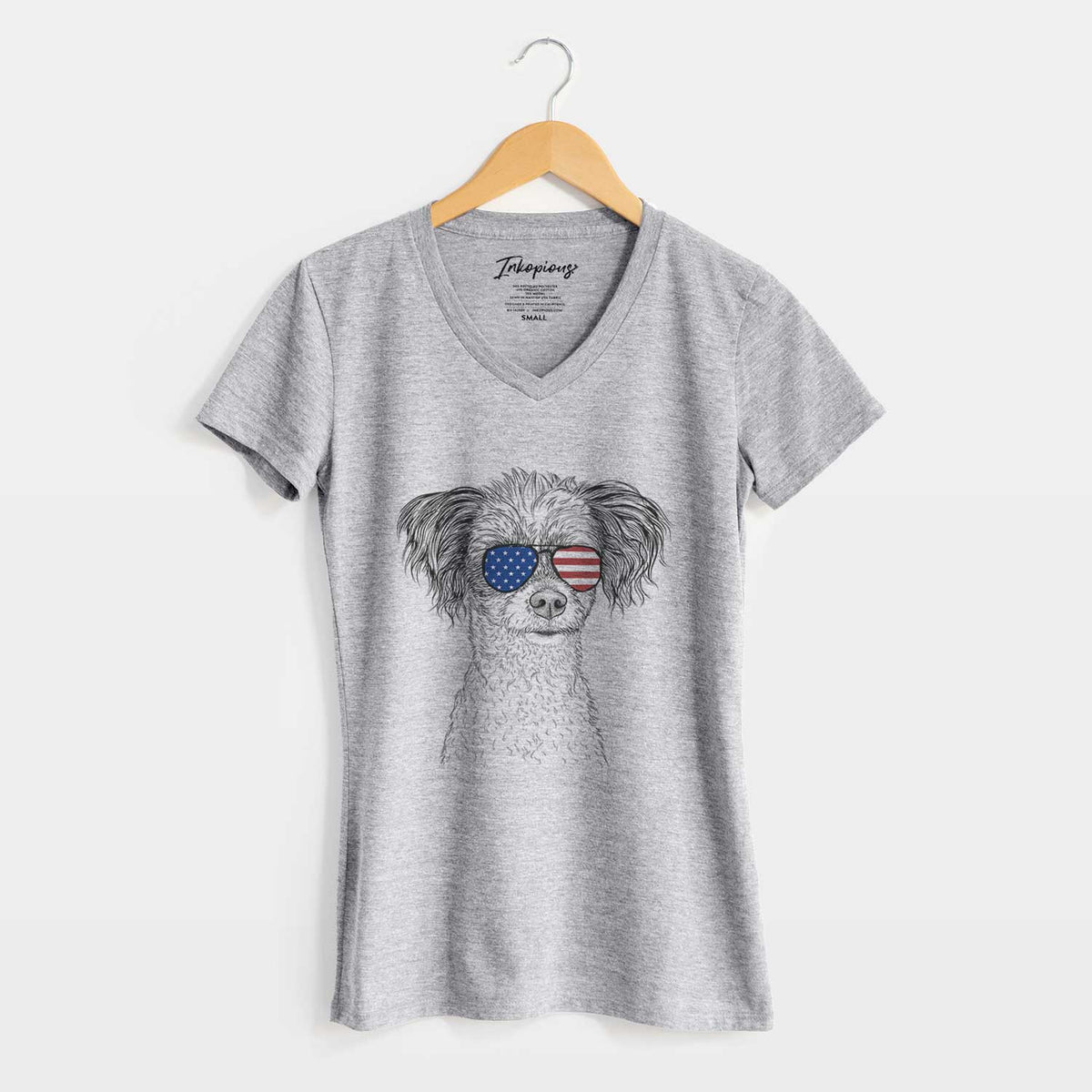 USA Finley Beth the Papillon Mix - Women&#39;s Perfect V-neck Shirt