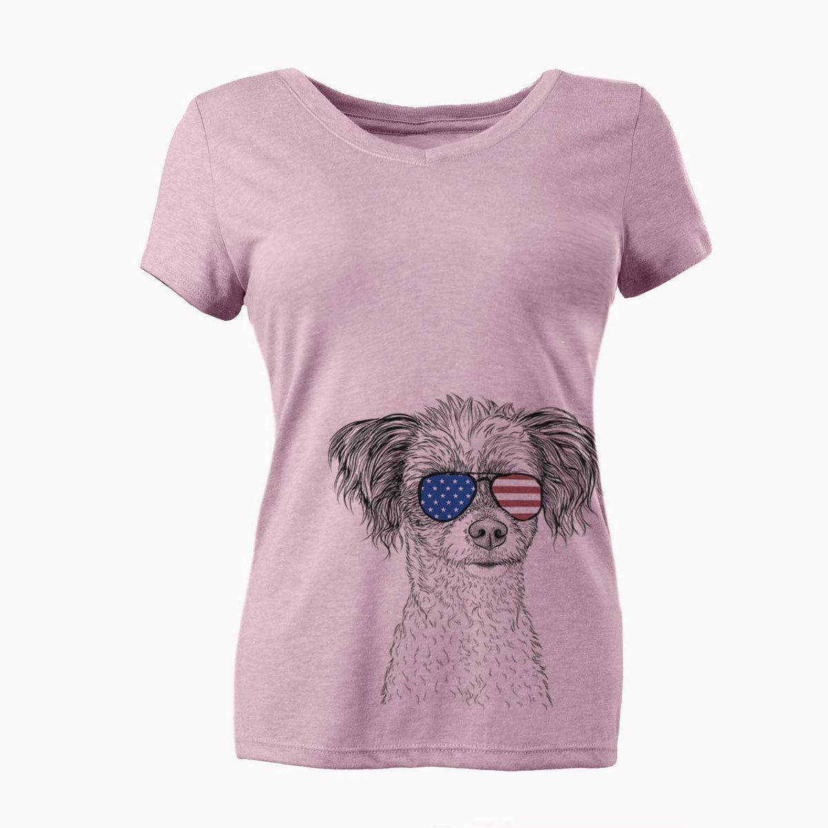 USA Finley Beth the Papillon Mix - Women's Perfect V-neck Shirt