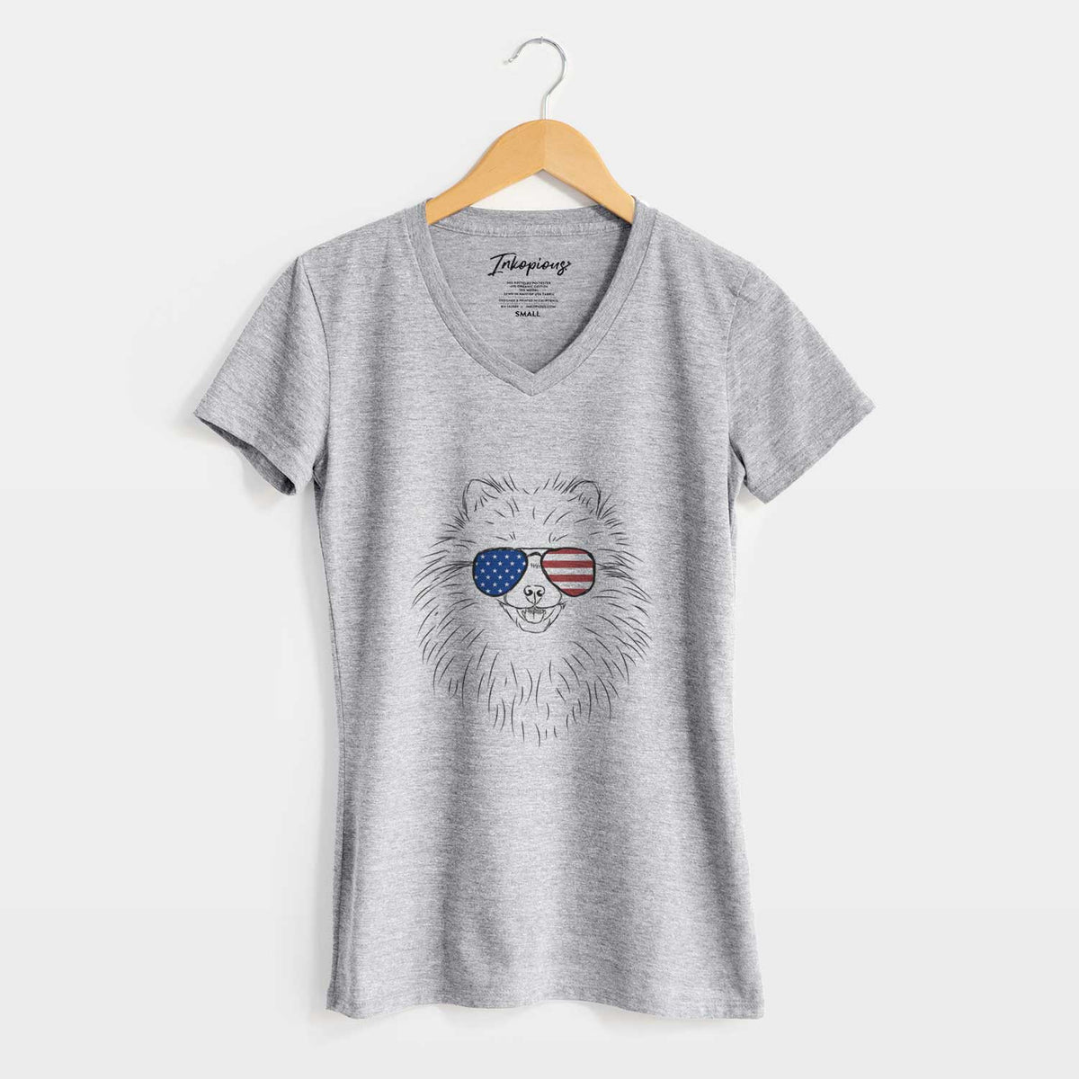 USA Finn the Pomeranian - Women's Perfect V-neck Shirt