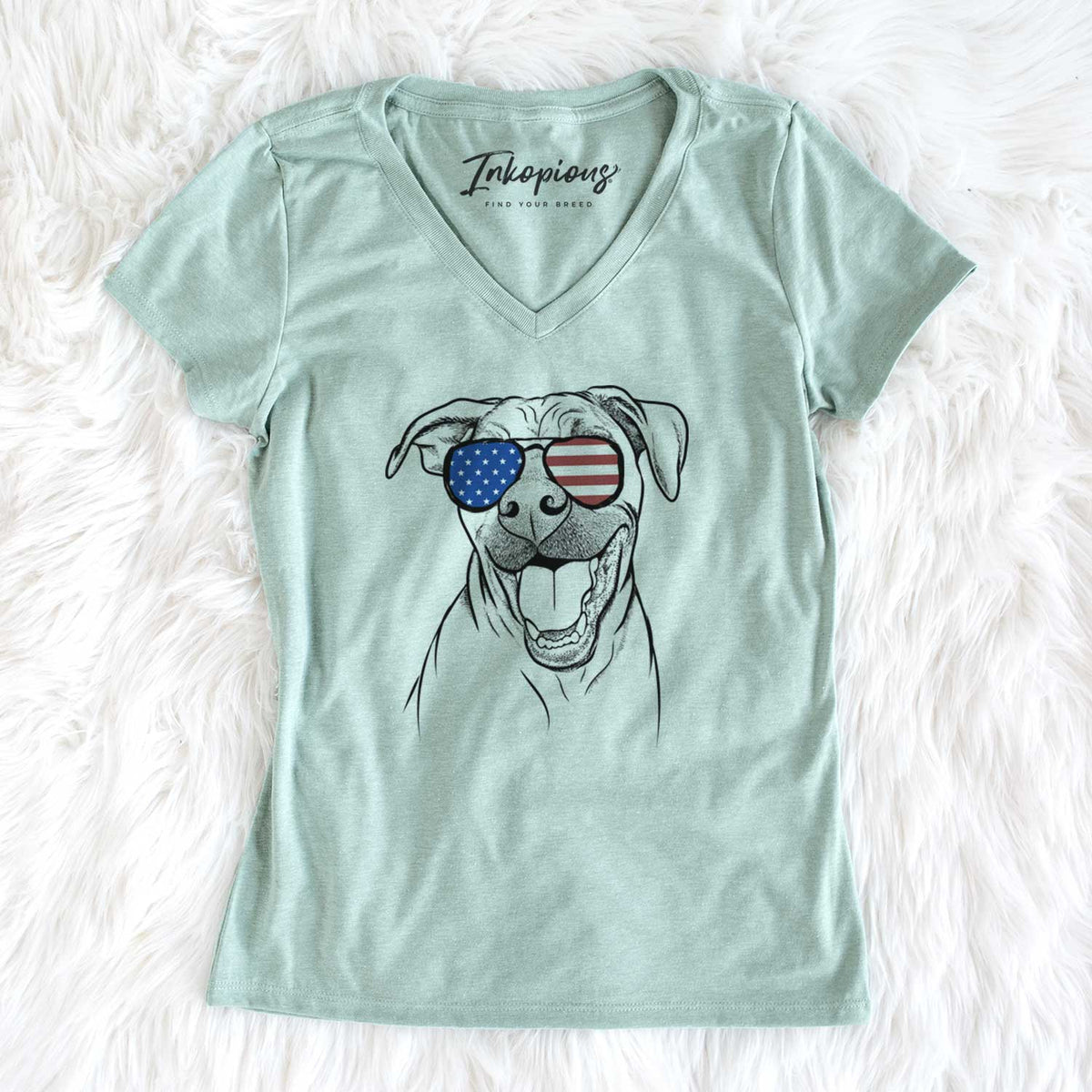 USA Finn the Hound Mix - Women's Perfect V-neck Shirt