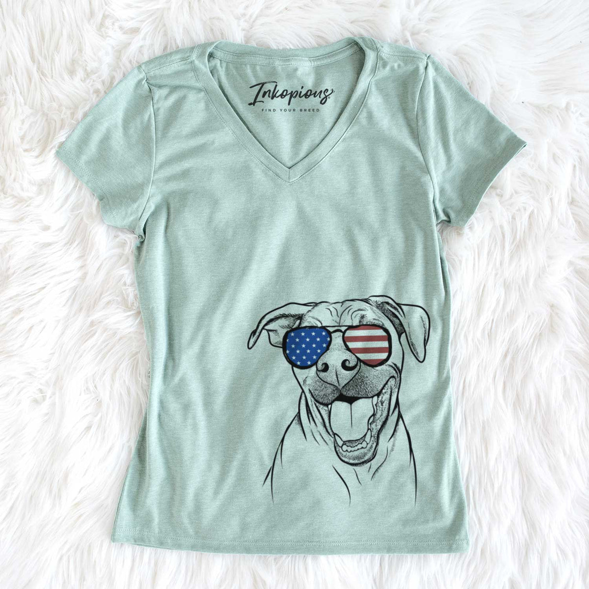 USA Finn the Hound Mix - Women's Perfect V-neck Shirt