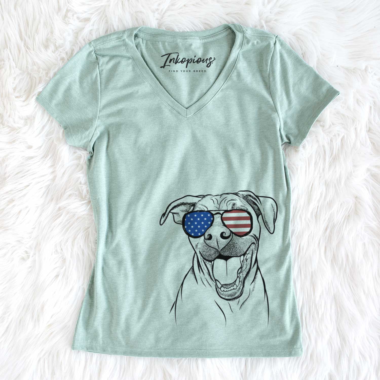 USA Finn the Hound Mix - Women's Perfect V-neck Shirt